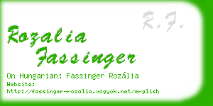 rozalia fassinger business card